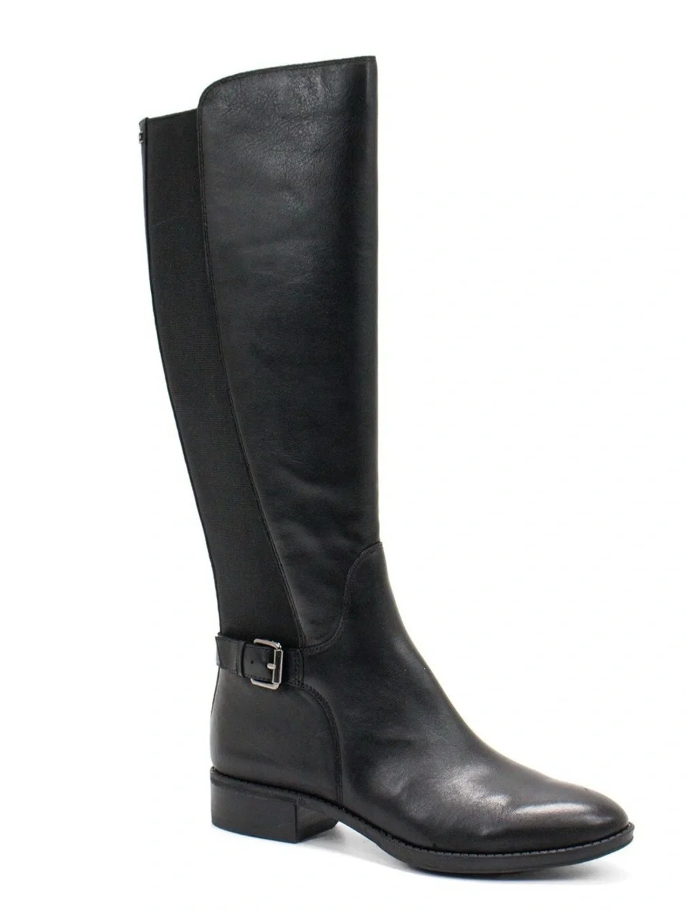Sam Edelman Black Over-the-Knee Riding Boots with Buckle Strap